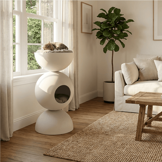 Modern FRP Dual-Level Cat Tree with Sun Lounge - MULIPETS