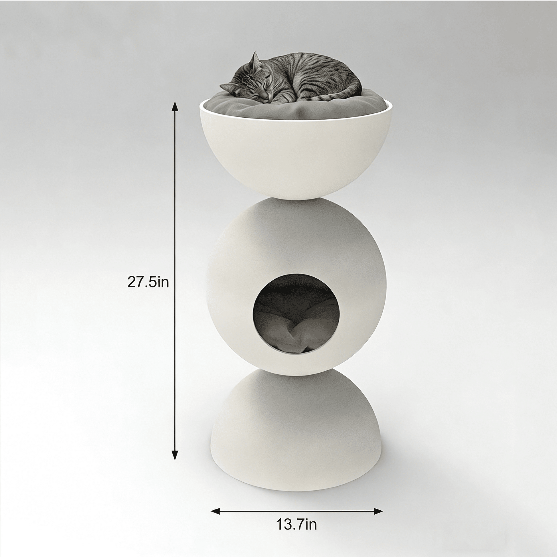 Modern FRP Dual-Level Cat Tree with Sun Lounge - MULIPETS