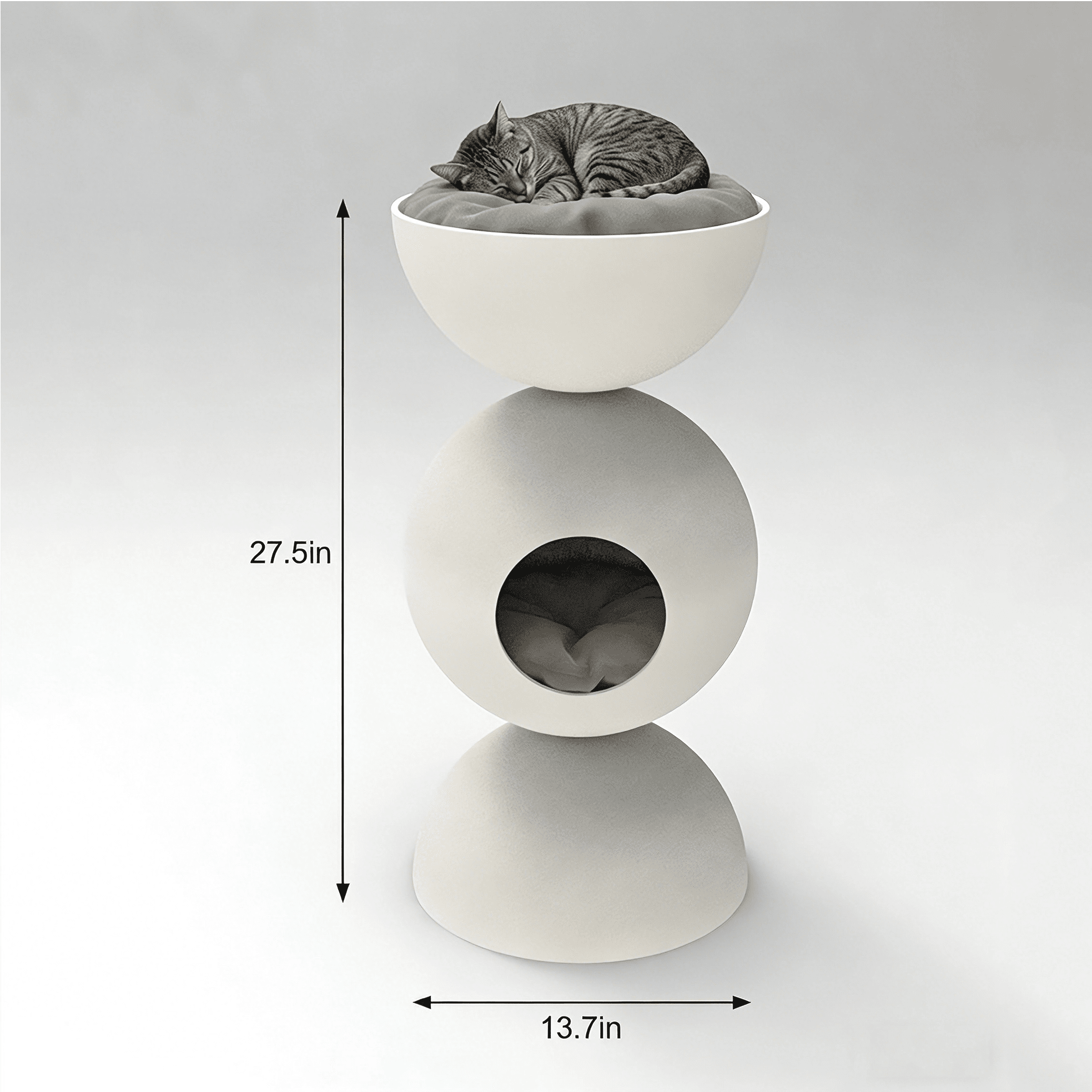 Modern FRP Dual-Level Cat Tree with Sun Lounge - MULIPETS