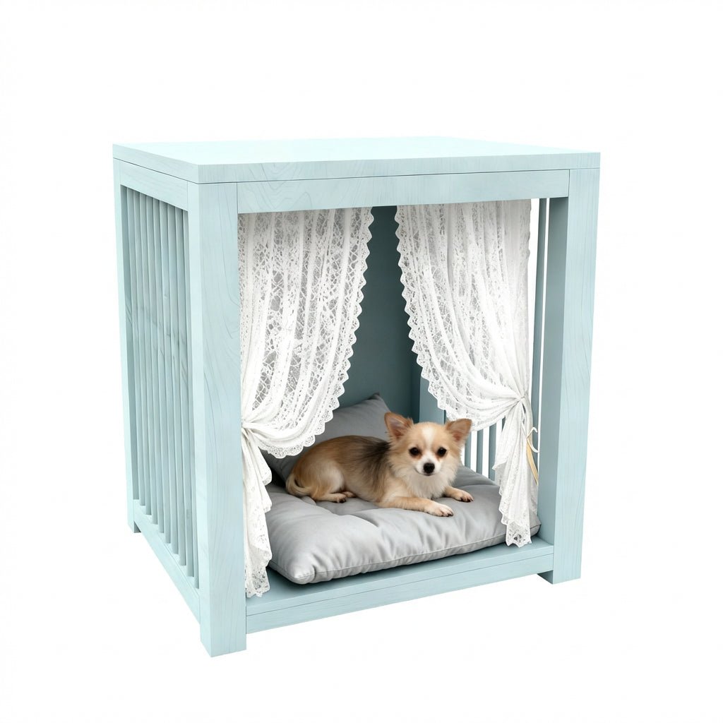 Modern Wooden Dog Crate Side Table with Matte Finish - MULIPETS