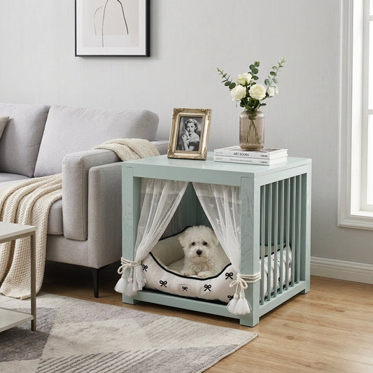 Modern Wooden Dog Crate Side Table with Matte Finish - MULIPETS