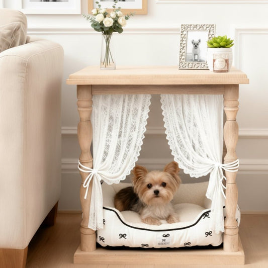 Solid Wood Dog Crate Side Table - MULIPETS